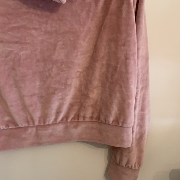 Soft velvet pink cropped sweatshirt - Picture 6 of 6